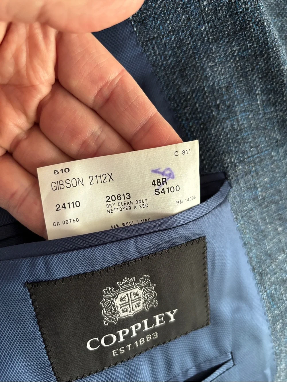 Classic Navy Textured Sport Coat - Brand:
